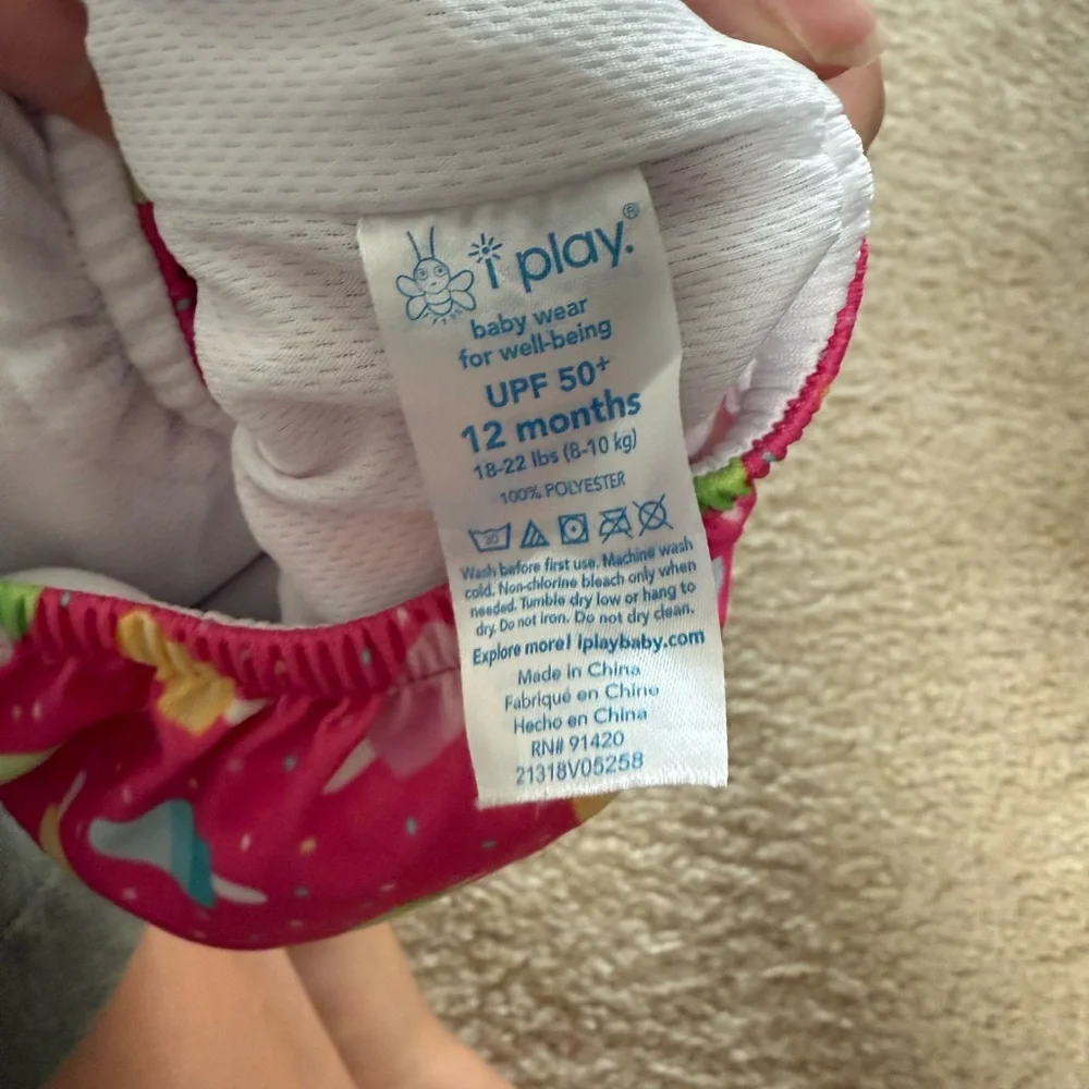 i play. Pink Ice Pop Print Swim Diaper